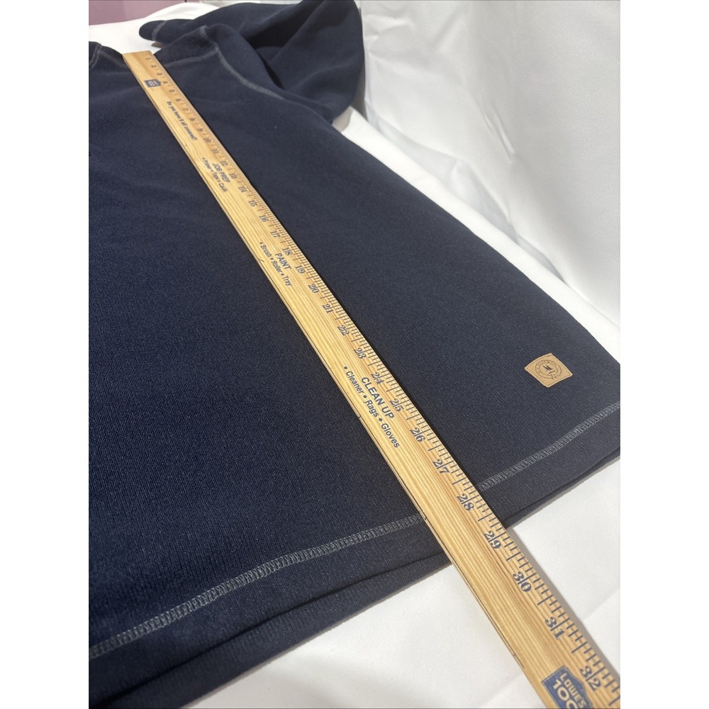 GH Bass Mens Long Sleeve Pullover Fleece Sweater Size XL Blue 3 Button Mock Neck - Picture 8 of 8